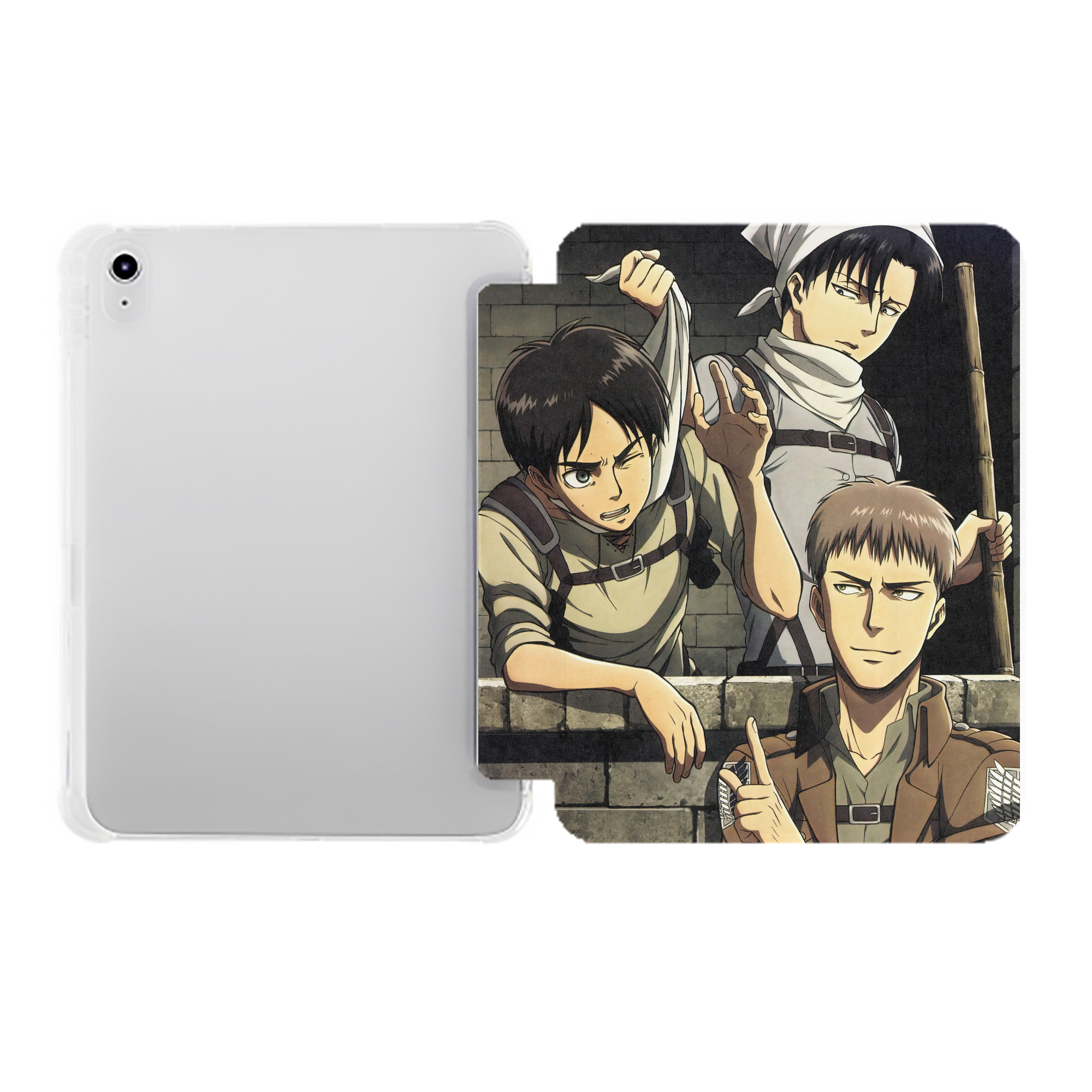 （画像用） 進撃の巨人 Attack on Titan IPad ケース ペン収納付き 三つ折りスタンド PUレザー×シリコン 対応機種9.5/10.5/10.9インチ